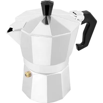 Moka konvice Moka kávovar na 3 šálky hliníkový stříbrný (Moka konvička "koťogo" pro 3 šálky espressa)