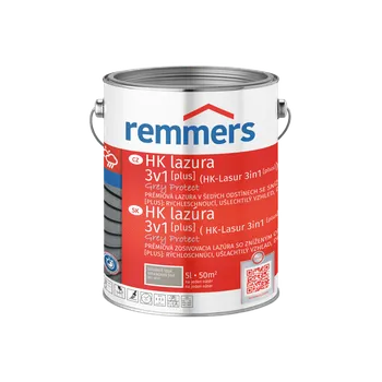barva a nátěr na dřevo Remmers - HK Lazura 3v1 Grey Protect [plus] Barva: Silbergrau / Stříbřitě šedá, Objem: 5l