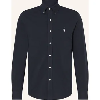 Pánská košile Polo Ralph Lauren Pánská Piké Košile Custom Fit, tmavě modrá, 38