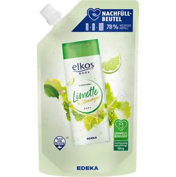 Mýdlo Elkos sprchový gel Limetka a citronová tráva - náhradní náplň 600 ml - originál z Německa