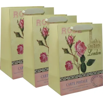 Dárková taška 3ks Dárkových tašek M - Růže London 8656711