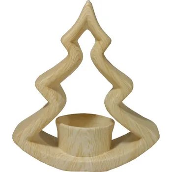 Vánoční svícen Svícen keramický stromek motiv dřevo14,5cm 9305110