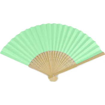 Vějíř papírový k domalování 21x36 cm, barva 16 mint