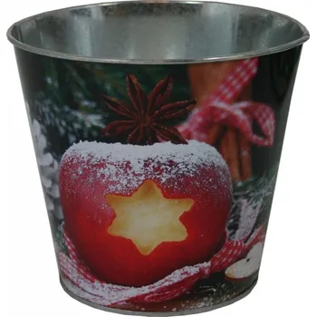 Vánoční dekorace Květináč Jablko hvězda 18 x 16,5cm 2000141