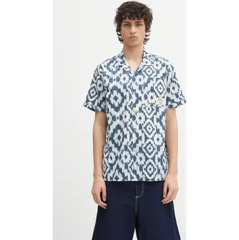 Pánská košile Bavlněná košile Barbour Homelane Printed S/S Relaxed Fit Shirt MSH5599 námořnická modř 59X, vel. M