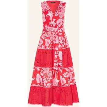 Dámské šaty Oui Dámské Šaty S Děrovanou Krajkou, červená / růžová, 38