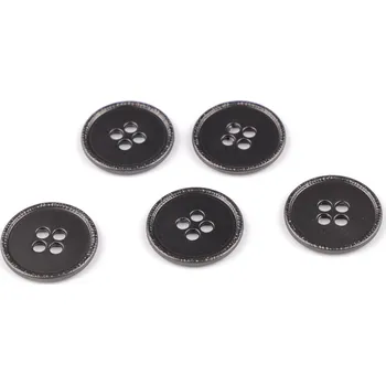 Knoflík Kovový knoflík velikost 28", malé, 2 nikl černý