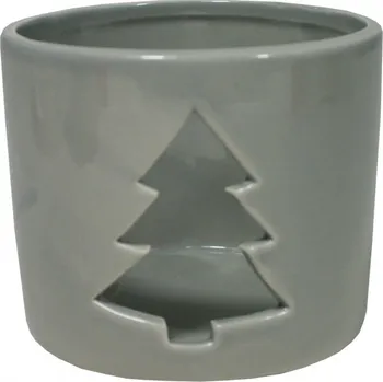 Svícen Svícen keramický stromek šedý 7cm 9305096