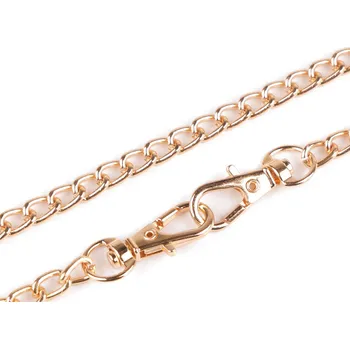 Řetízek Řetízek na kabelky s karabinou délka 120 cm, malé, 3 růžové zlato