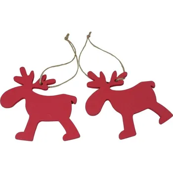 Vánoční dekorace Dekorace závěsná sob 9 cm -2 ks 3001379