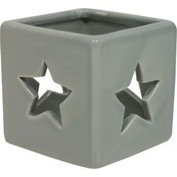Svícen Svícen keramický hvězda šedý 6,5 cm 9305154