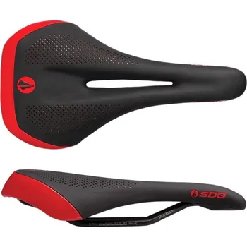 Sedlo na kolo Sedlo SDG ALLURE V2 Lux-Alloy Saddle Black Microfiber | Red Accents