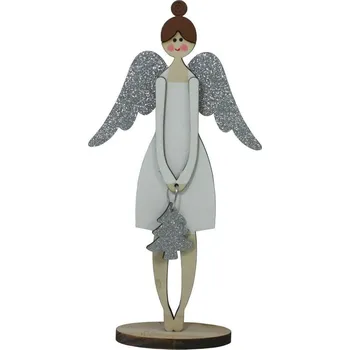 Vánoční dekorace Dekorace andělka bílá 21cm 2009286