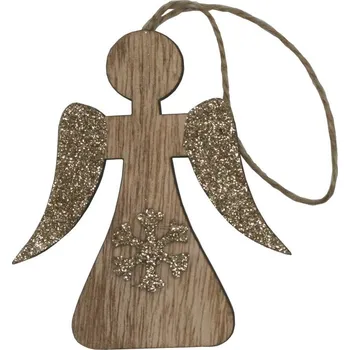 Vánoční dekorace Dekorace závěsný andělíček s vločkou 10cm 3001032