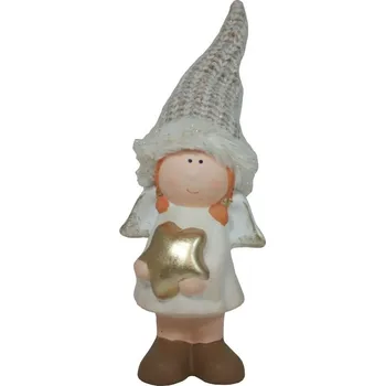 Vánoční dekorace Andělka keramická zlatá 24 cm 3130028