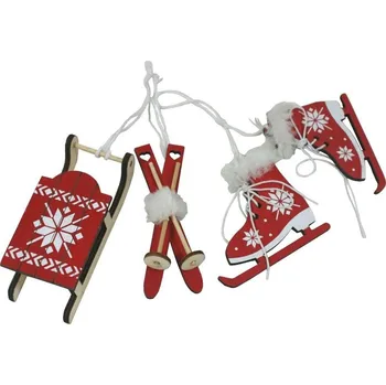 Vánoční dekorace Dekorace závěsný set zima červený 3001010
