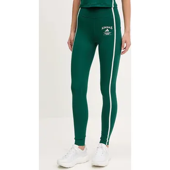 Dámské legíny Tréninkové legíny adidas Performance Optime zelená barva, s aplikací, JG6152 79X, vel. XS