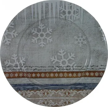 Talíř Talíř plechový dekorační Zima 33 cm 2000168