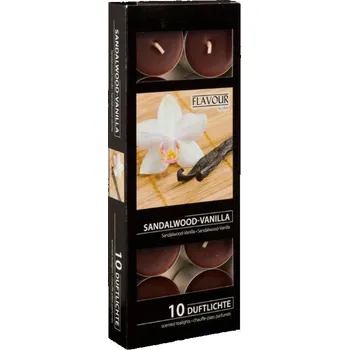 Svíčka Svíčky vonné čajové 10 ks Santalové dřevo a vanilka 9000166