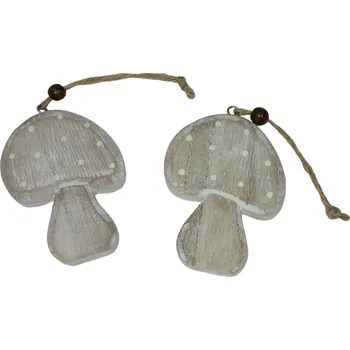 Dřevěná dekorace - houby 2ks 2001403