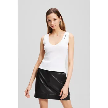 Bavlněný top Karl Lagerfeld bílá barva, A3W17005 00X, vel. M