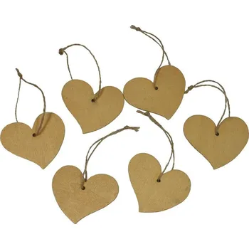 Dekorace závěsná srdce 6 cm - 6 ks 3001329