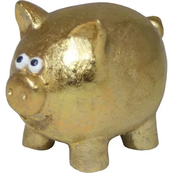 Vánoční dekorace dekorace zlaté prasátko 5*6*7cm 2009237A