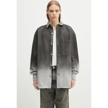 Pánská košile Džínová košile Marcelo Burlon Gradient Denim Overshirt Black White CMYE01DS25DEN0011001 šedá 90X, vel. XL