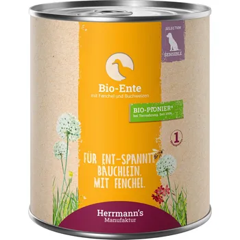 Dětská výživa 6x800g Herrmann´s Menu Bio-Sensitive - Bio kachna s bio fenyklem a bio pohankou