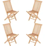 DIVERO Sada 4 skládacích židlí z týkového dřeva, 89x46x62 cm