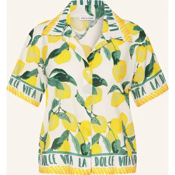 Dámská halenka Mrs & Hugs Dámská Košilová Halenka, bílá / žlutá / zelená, 36