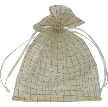 Dárková taška Dárkový sáček organzový zlatá kostka 20*15 cm 8700050