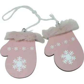 Vánoční dekorace Dekorace závěsná rukavice růžové 3001188