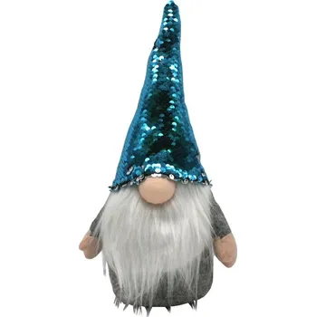 Vánoční dekorace Skřítek modrý glitr 30cm 3000008