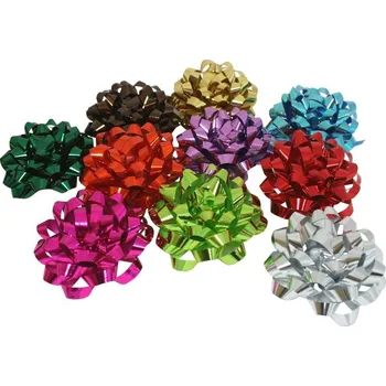 Stuha Rosetky velké 10 cm - 25 ks metalické mix new 7210002