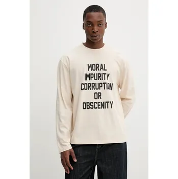 Pánské tričko Bavlněné tričko s dlouhým rukávem The Ragged Priest RPSS252061JS béžová 01A, vel. XS