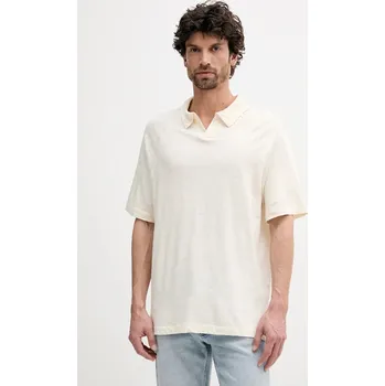 Plátěné polo tričko United Colors of Benetton 3UTFU302A béžová 01X, vel. S