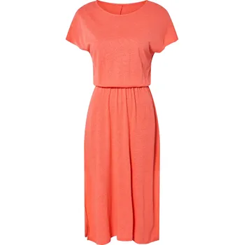 Dámské šaty esmara® Dámské lněné šaty v midi délce, s viskózou (korálová, S(36/38))