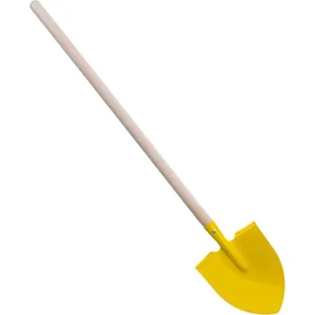 Hračka na písek DŘEVO Dětské nářadí pracovní s násadou 80cm kovový rýč špičatý žlutý