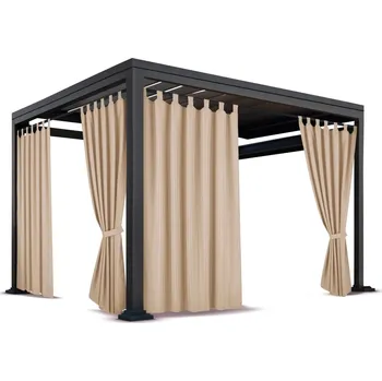 Sprchový závěs Zahradní závěs do altánku na poutkách ZMOS - 07 latté Rozměr závěsu: 155x200cm