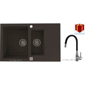 Granitový dřez Kuchyňský set dřez Alveus Cadit 70 + baterie Mintas černá 91