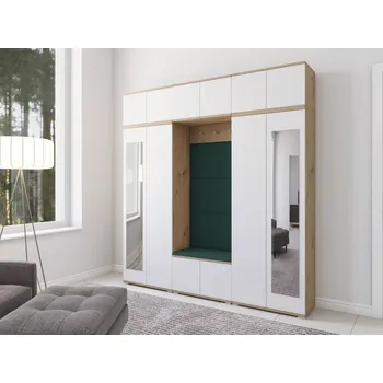 Předsíňová stěna Předsíňová stěna Sevilla 4 Barva čalounění: Tmavě zelená - Trinity 28