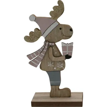 Vánoční dekorace Dekorace sobík růžový 20 cm 2009264