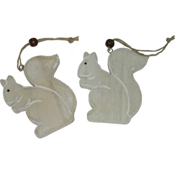 Dřevěná dekorace - veverky 2ks 2001402
