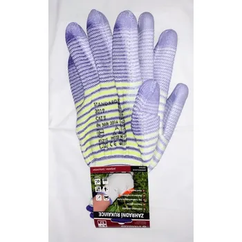 Pracovní rukavice Zahradní rukavice pruhované M fialové