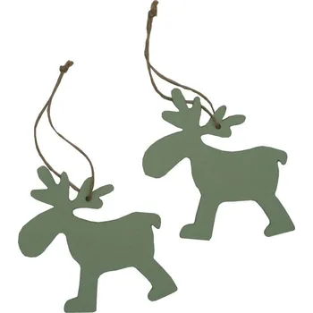 Vánoční dekorace Dekorace dřevěná závěsní sobíci 2 ks 3001384