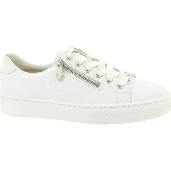Dámská móda RIEKER Dámské bílé kožené tenisky L59L1-83-245 Velikost 38