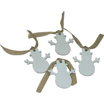 Vánoční dekorace Dekorace závěsná sněhuláci bílí 6 cm - 4 ks 3001358