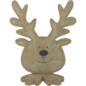 Vánoční dekorace Dekorace sob dřevěný 14*16,5cm 2009202