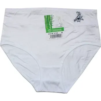 Dámské kalhotky do pasu s bambusem květina 4195 bílé